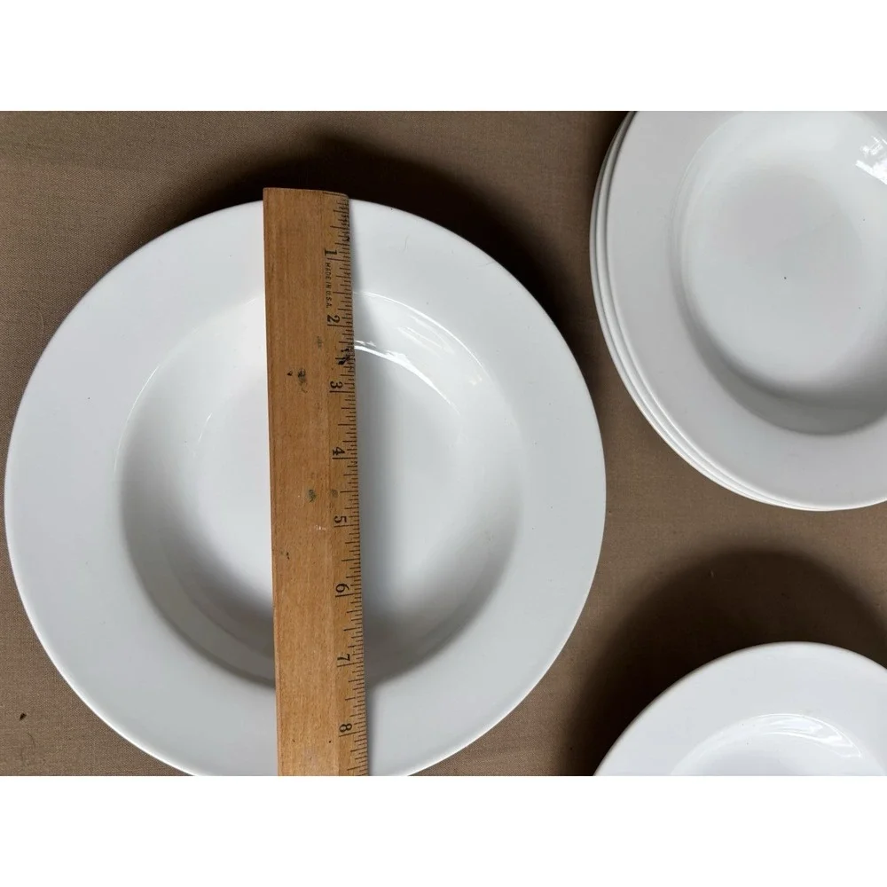 Set Of 5 Fitz And Floyd Porcelain Gourmet Rimmed Soup Bowls Everyday White